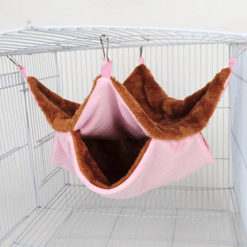Hammock For Rats Double Thick Plush Warm Bed For Hamster House Nest Sleeping Bag Hanging Tree Beds Guinea Pig Hamster Cage