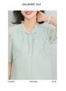 Ouruoxin Chinese style Guanle Crepe Silk Top Women's 100 Mulberry Silk Short Sleeve Spring/Summer Pan Button Women's T-shirt
