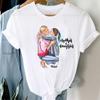 T-Shirt Women Mother And Daughter Print Tops Casual 90S Fashion Trend Clothes Ladies Tshirts Graphic Kawaii Female Tee Shirt