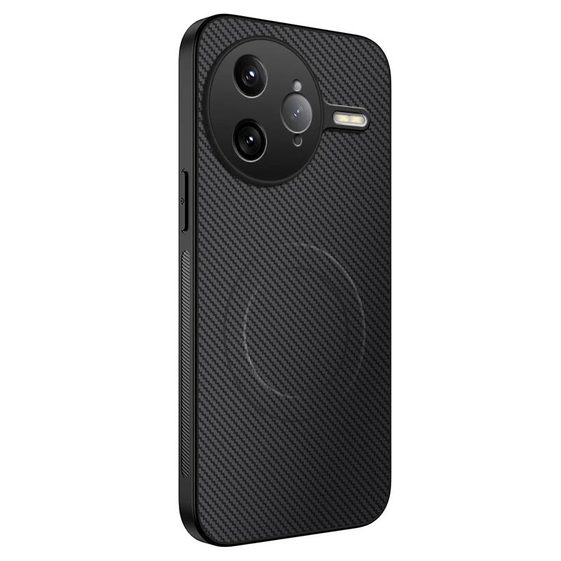 Carbon Fiber Wireless Charging Magnetic Cases For Poco F7 Ultra F6 Pro Lens Protection Silicone Soft Bumper Cover Phone Case