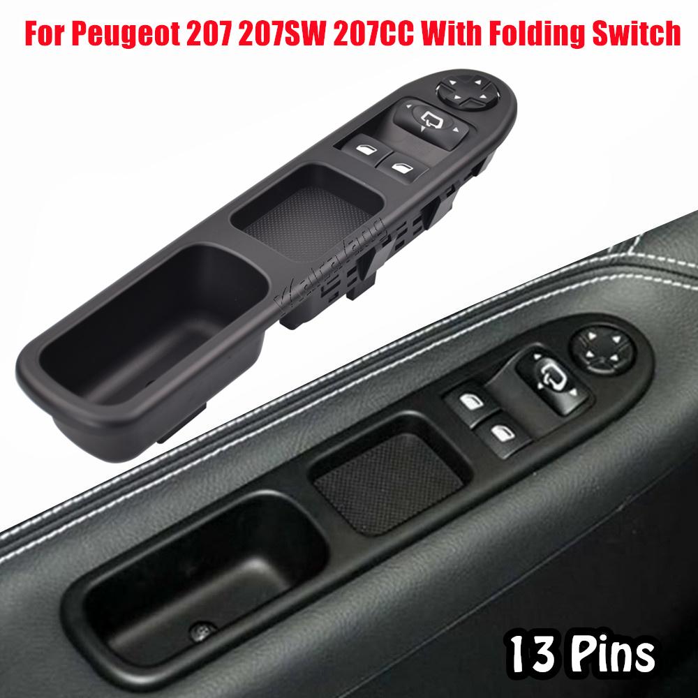 Drive Side Master Power Window Switch Lifter Control Button With Folding For Peugeot 207 207SW 207CC 6554.QA 6554QA 9654859677