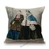 Antique Fashion Book Ettiquette Lady Dress European Costume Elegant Wear Cotton Linen Sofa Throw Pillow Case Chair Cushion Cover