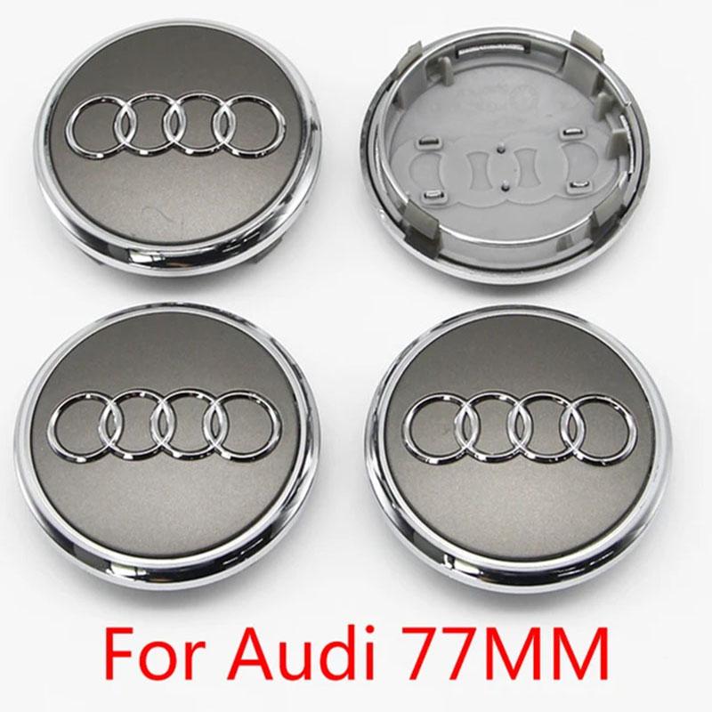 2026 Hot 4PCS 60mm 61mm 68mm 69mm 77mm Car Wheel Center Cap Hub Cover Badge For Audi A6 A3 A4 A5 A6 Q2L Q3 Q5 Q7 Q8 R8 Hubcap Accessories
