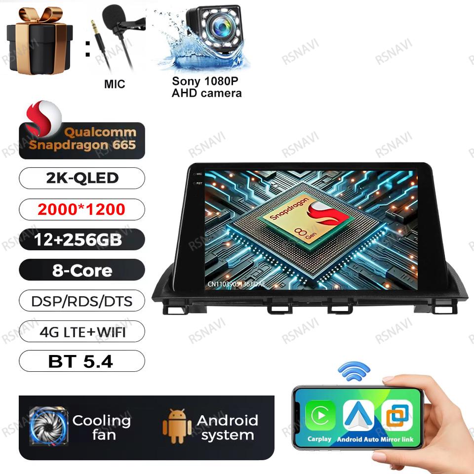 Android 16 Car Radio For Mazda 3 Axela 2014 - 2019 Mazda CX-4 CX4 2016 -2018 Video Player Multimedia Carplay Stereo Navigation