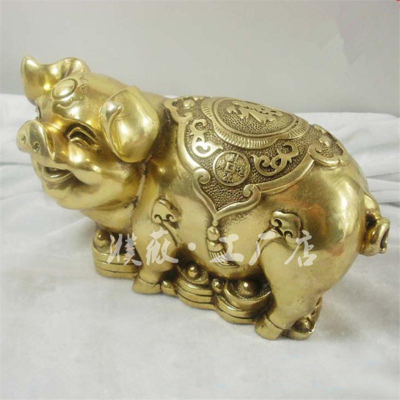 Brass Caroline Brown Copper Lucky Twelve Zodiac Cute Pig Crafts Ornaments Living Room Decoratio