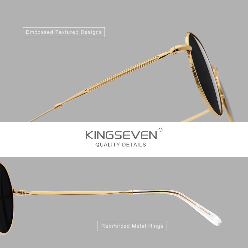 KINGSEVEN New UV400 Men‘s Sunglasses Polarized Women Fashion Square Alloy Anti-glare Classical Glassses Design Luxury Eyewear