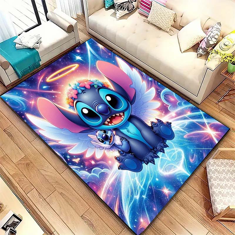 Stitch cartoon pattern rug, digital printing technology, simple housewarming gift, handmade, non-slip decorative rug