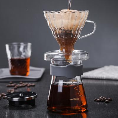 Стеклянный кофейник с крышкой, американский набор для совместного приготовления кофе V60 стеклянная фильтр-чашка кофейная воронка