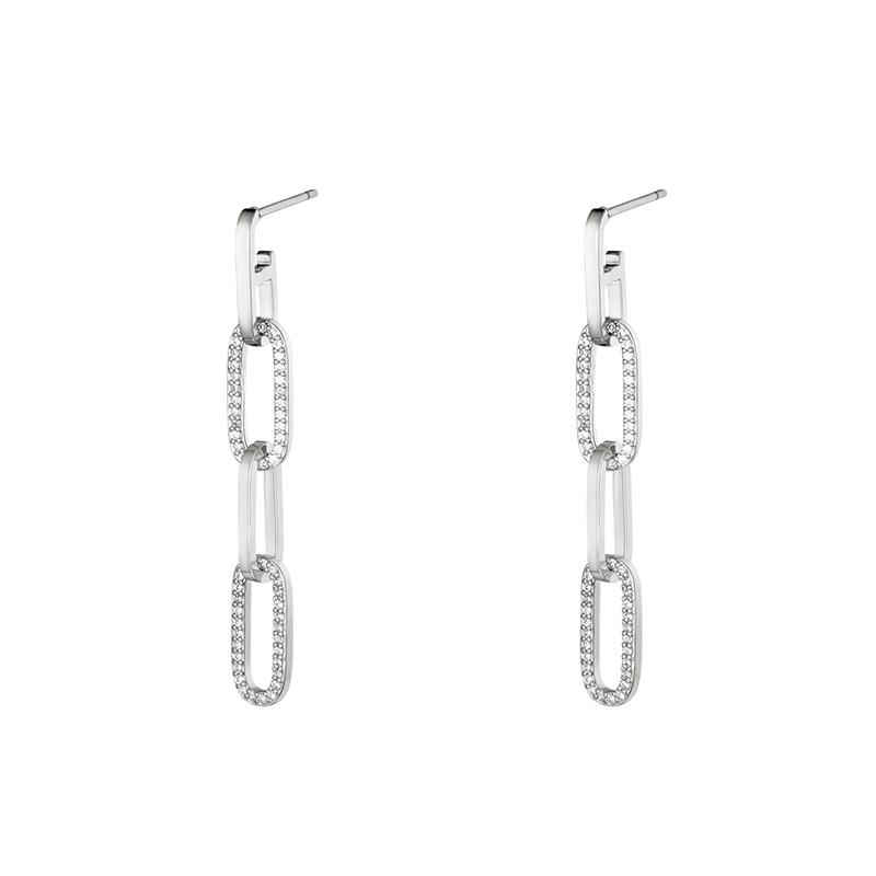 canner Серьги-гвоздики из стерлингового серебра 925 пробы для женщин, 1 пара, цепочка, кисточка, циркон, украшения для пирсинга