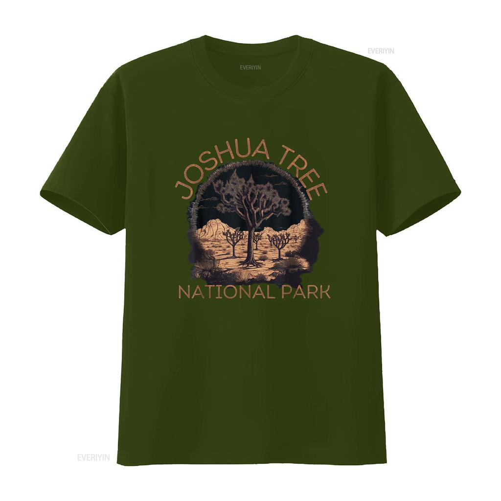 Joshua Tree National Park Landscape T Shirt vintage Washed Soft Casual Breathable Slightly designer clothes Stretched homme