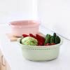 Premium Double-Layer Vegetable and Rice Wash Basket Set, Large Kitchen Drip Drain Basket