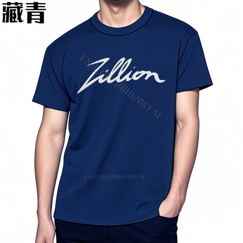 Teeshirt Vintage Everyday Tees Zillion Logo On Black Vintage Minimalist Tshirt Classic Breathable Workout Tshirt