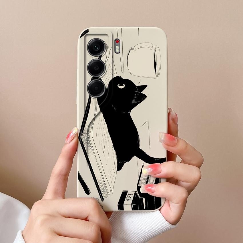 For Tecno Camon 40 Pro Spack 30 Pova 6 Neo Phone Case Pretty Starry Sky Cat Pattern Liquid Silicone Advanced Dustproof Protective Shell For Tecno Capa