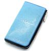 Длинный кошелек из кожи ската, кошелек YKK MIX Color Zipper Garusha Stingray Sky Blue Light Blue Натуральная кожа [Levetta] L-образный мужской женский