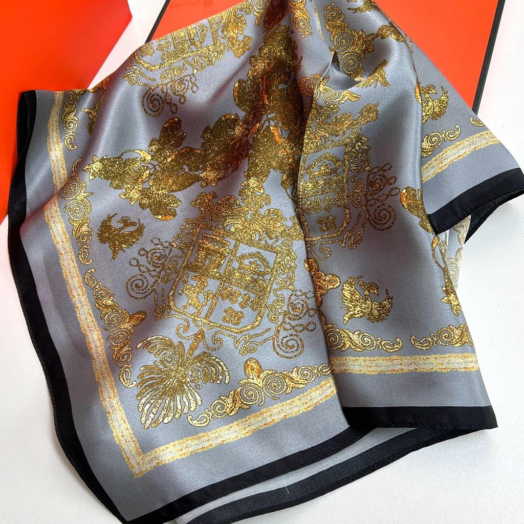 Elegant Temperament Mulberry Silk Silk Scarf Women'S Spring And Autumn Style Foreign Style Versatile 70 Square Scarf Silk Decorative Scarf