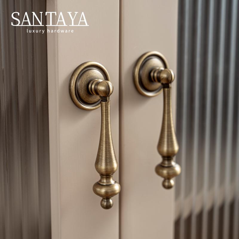 Santaya Antique Brass Handles Bronze Pendants Handle Cabinets Drawers Knobs Kitchen Cabinets Pull Furniture Copper