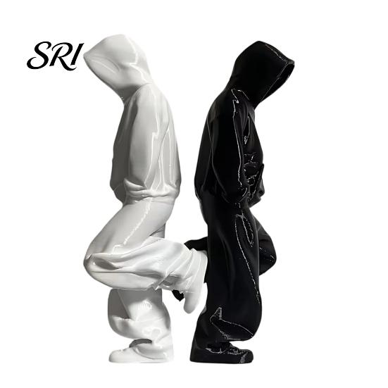 3D Printed Ornament Thinker Figurine, Sweatsuit Man Statue for Home Office Decor Desk Bookshelf Decor, Collectible Ornaments Men Women Figurine