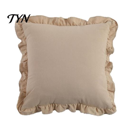 Modern Minimalist Cushion Covers Ruffle Throw Pillow Cover, Cotton Plaid Case with Frill Edge, 18x18 Living Room Home Accessories Inch 20x12
