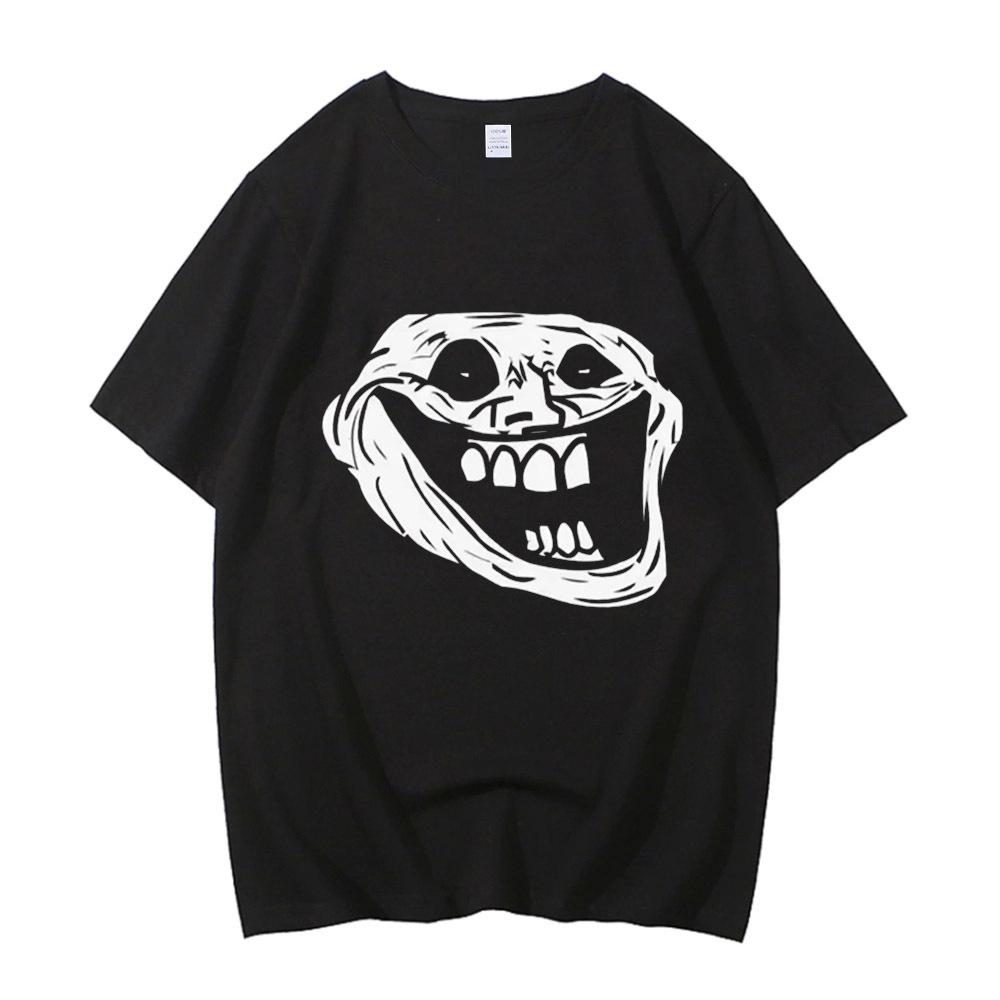 Trollface cotton shirt men Breathable streetwear Gothic graphic t shirt Pastel Retro 2000s 80s kawaii 2000s1