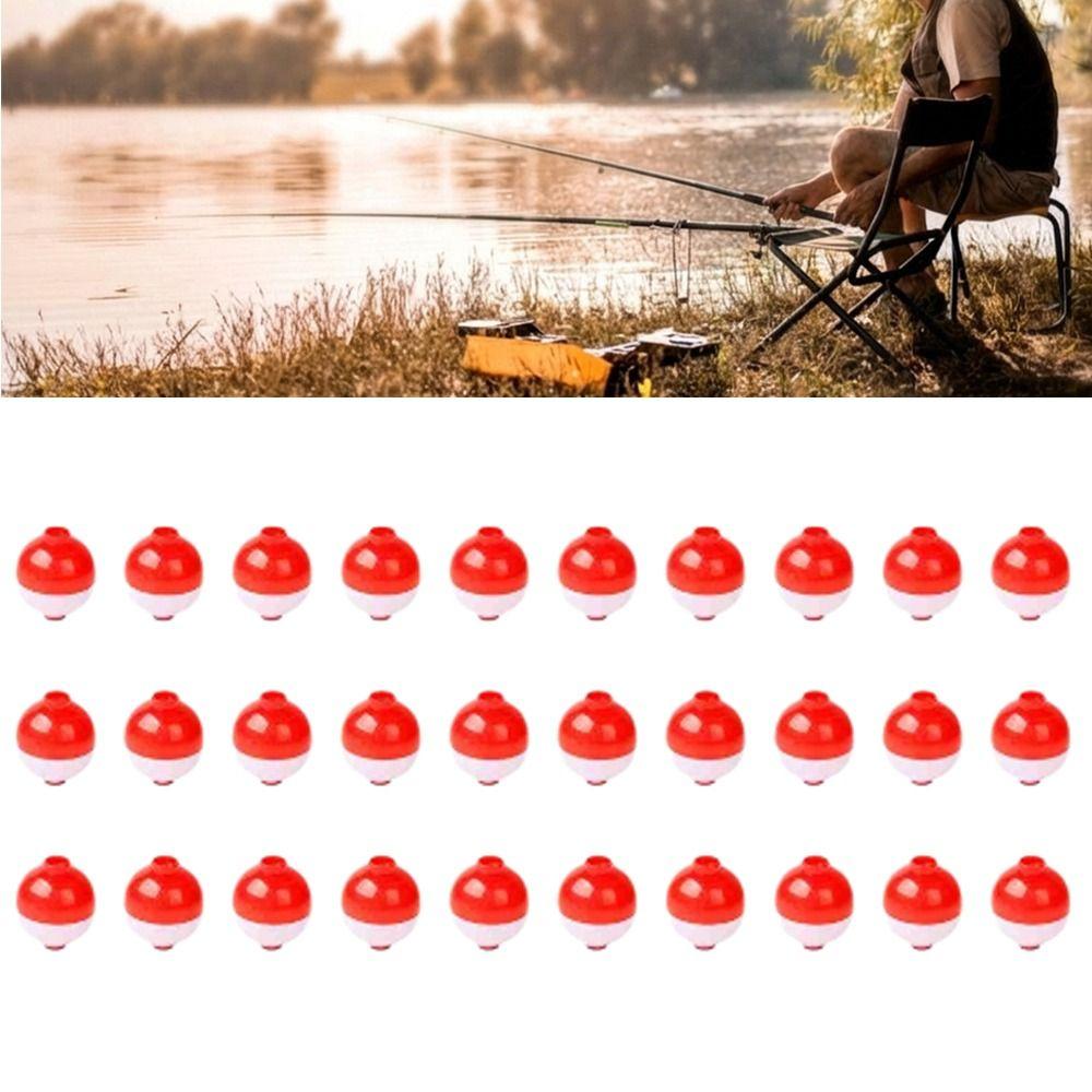 50PCS/50PCS/30PCS Round Fishing Bobbers Red and White Fish Float Fishing Tackle