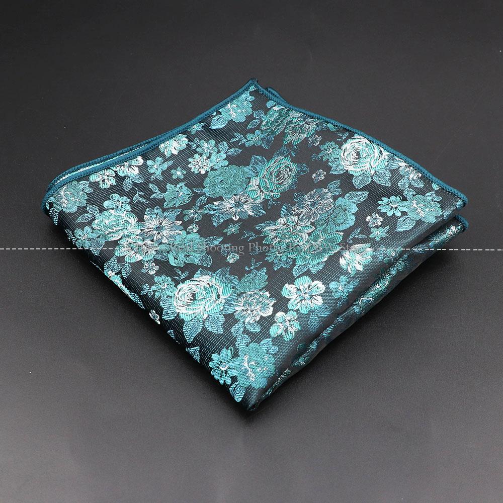 High Quality Men Handkerchief Red Blue Rose Floral Constellation Designed Wave Lines 26cm Width Tuxedo Suit Shirt Pocket Square