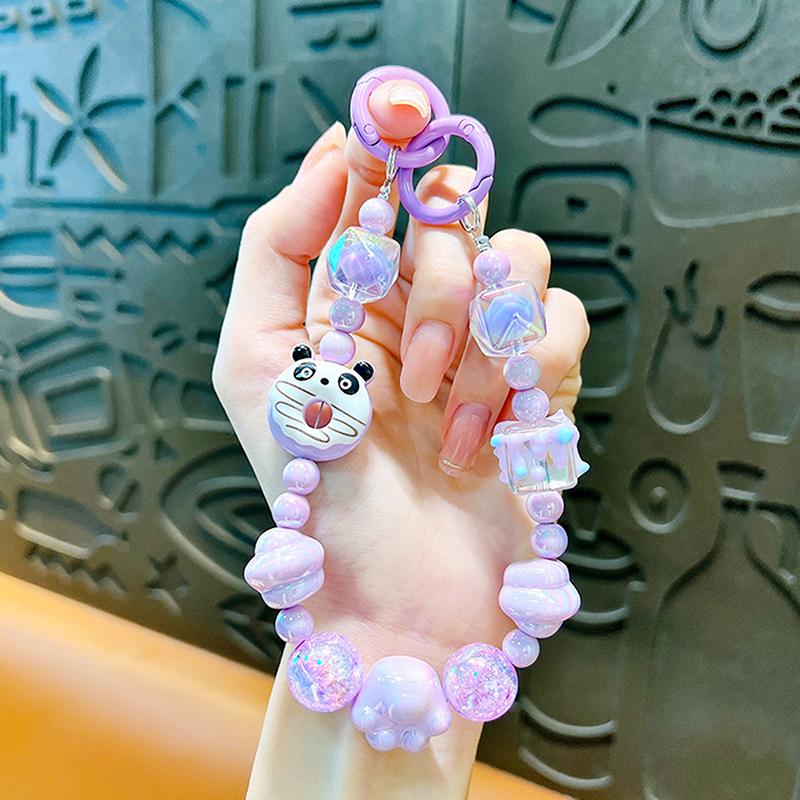 Мультяшный пончик с бисером в виде животного, брелок для телефона, чехол для телефона с защитой от потери, подвеска, сумка, украшения, аксессуары