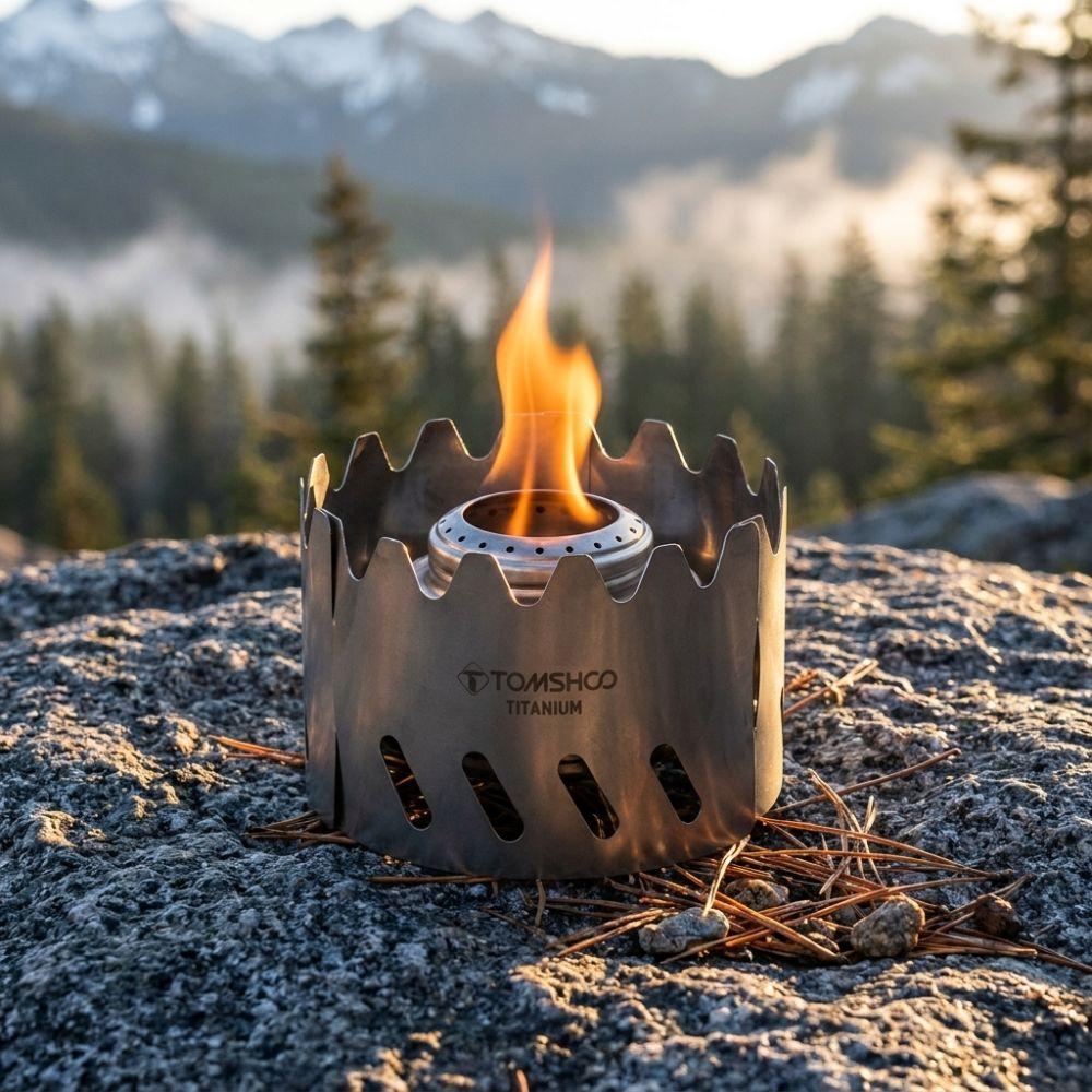 Stainless Steel Camping Stove Rack Ultralight Outdoor Stove Stand Durable Stove Windscreen