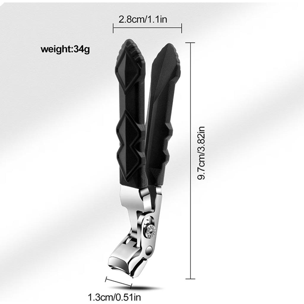 Nail Clippers, Ergonomic Design for Thick and Hard Nails, Anti-Splash, Non-Slip Handle, Sharp Stainless Steel Blades 2PCS