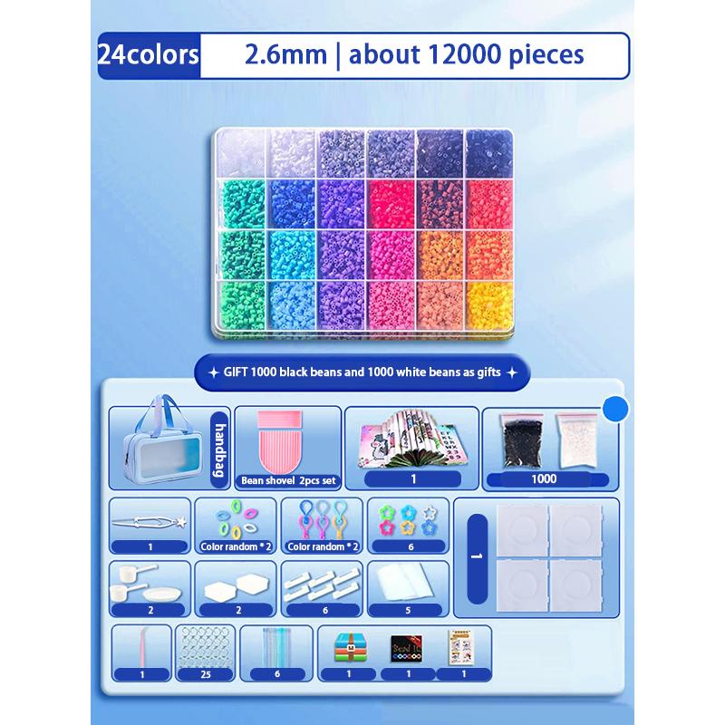 24/48 Colors Pindou Set High-quality Fusion Bean 2.6mm Pindou Diy Props Christmas Holiday Gifts Desktop Ornament