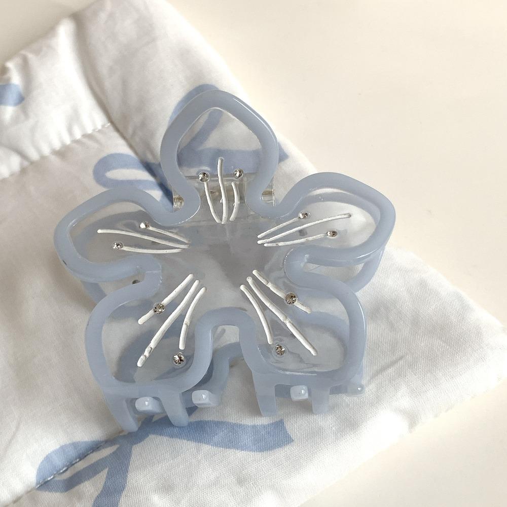 Sakura Flower Hair Claw Cherry Blossom Transparent Hair Clip Acetic Acid Flower Shark Clip Girls