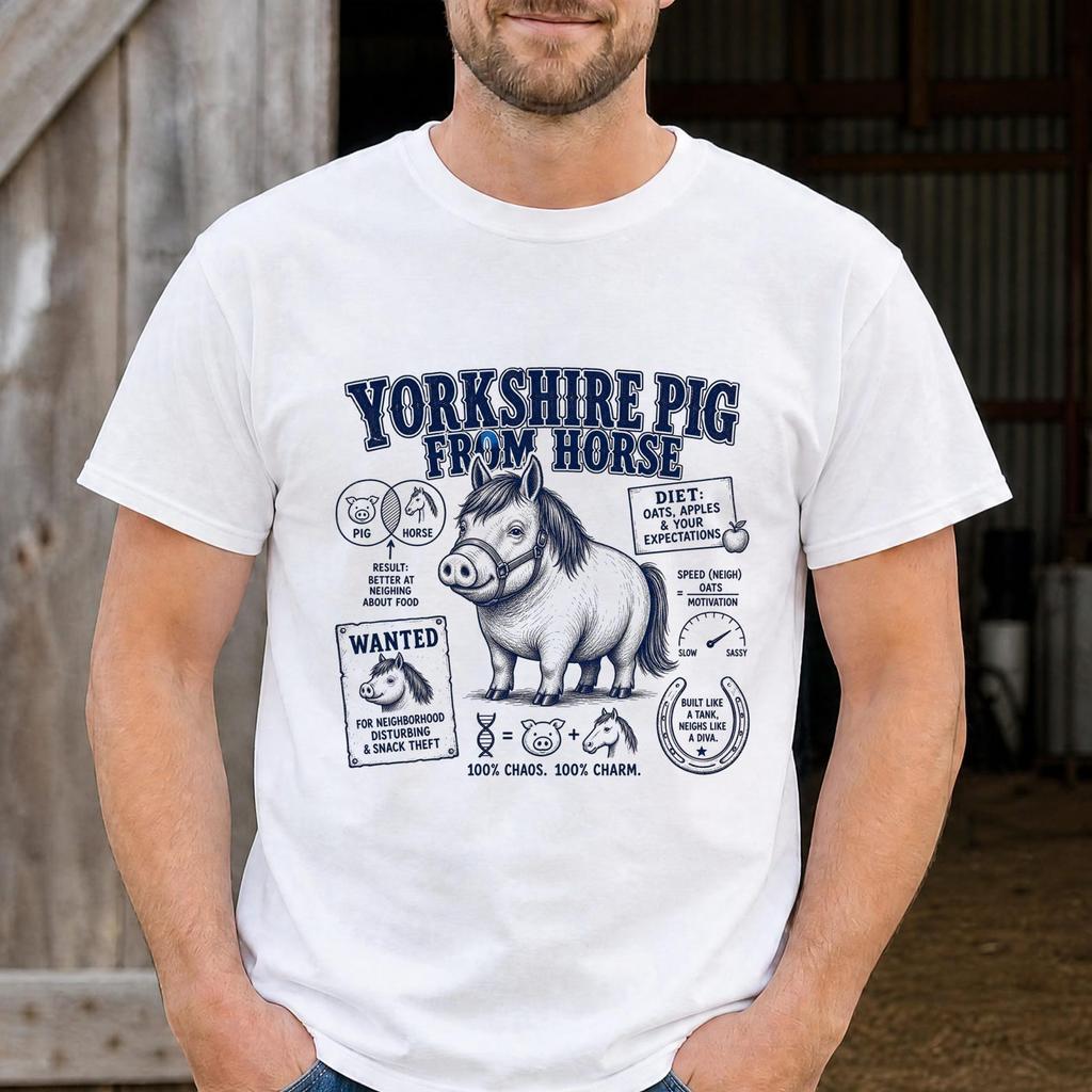 Funny Yorkshire Pig Shirt - Retro Horse Gift - Sarcastic Yorkshire Pig Clothing