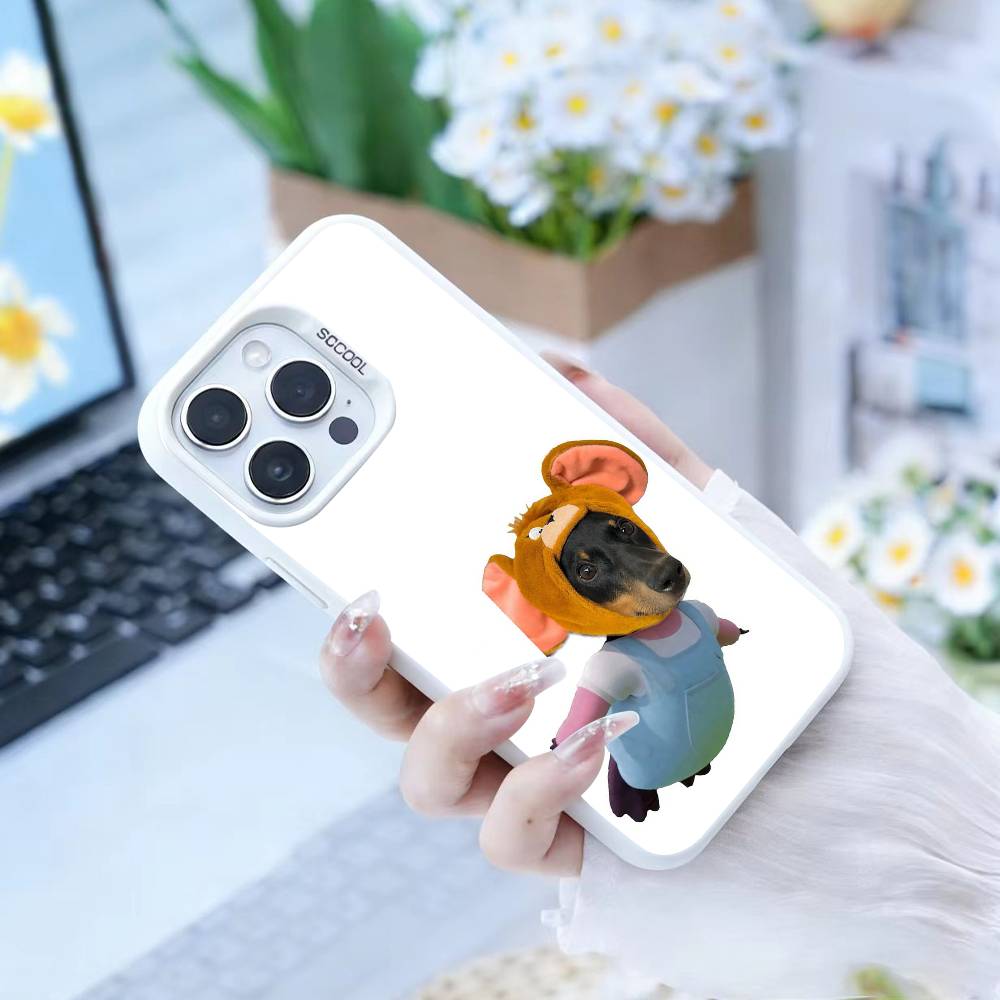 Чехол для телефона с глупыми собаками и большими глазами Для iPhone 16 17 15 14 12 13 Pro Max Черный цвет Ударопрочный чехол