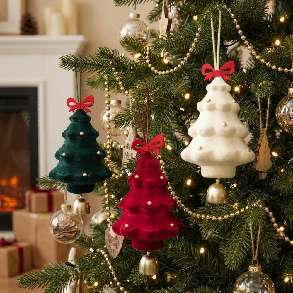 Exquisite Christmas Bell Wreath Flocked Christmas Decoration Bells Christmas Party