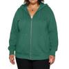 Женская модная повседневная куртка большого размера с длинным рукавом, на молнии, цветная, с капюшоном