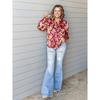 New Arrival Four Season High Stretchy Women Ripped Flared Pants Denim Jean High Waist Elegant Botton Lady Long Denim Pant