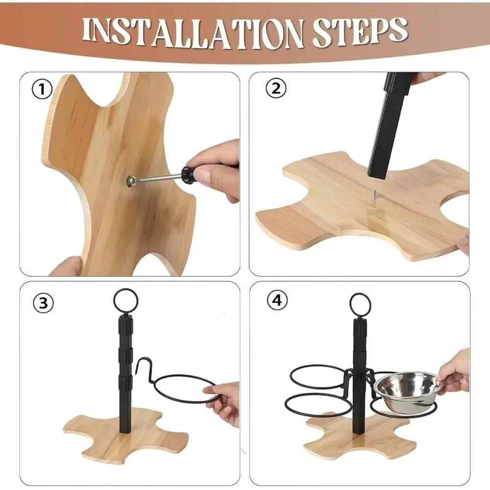 High Platform Elevated Pet Feeding Stand Stainless Steel Elevated Cat Bowl Cats
