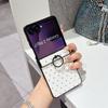 Роскошный кожаный чехол-кольцо с бриллиантовым блеском для Samsung Galaxy Z Flip 7 6 5 4 3 5G Flip7 FE Защита шарнира Ударопрочный чехол