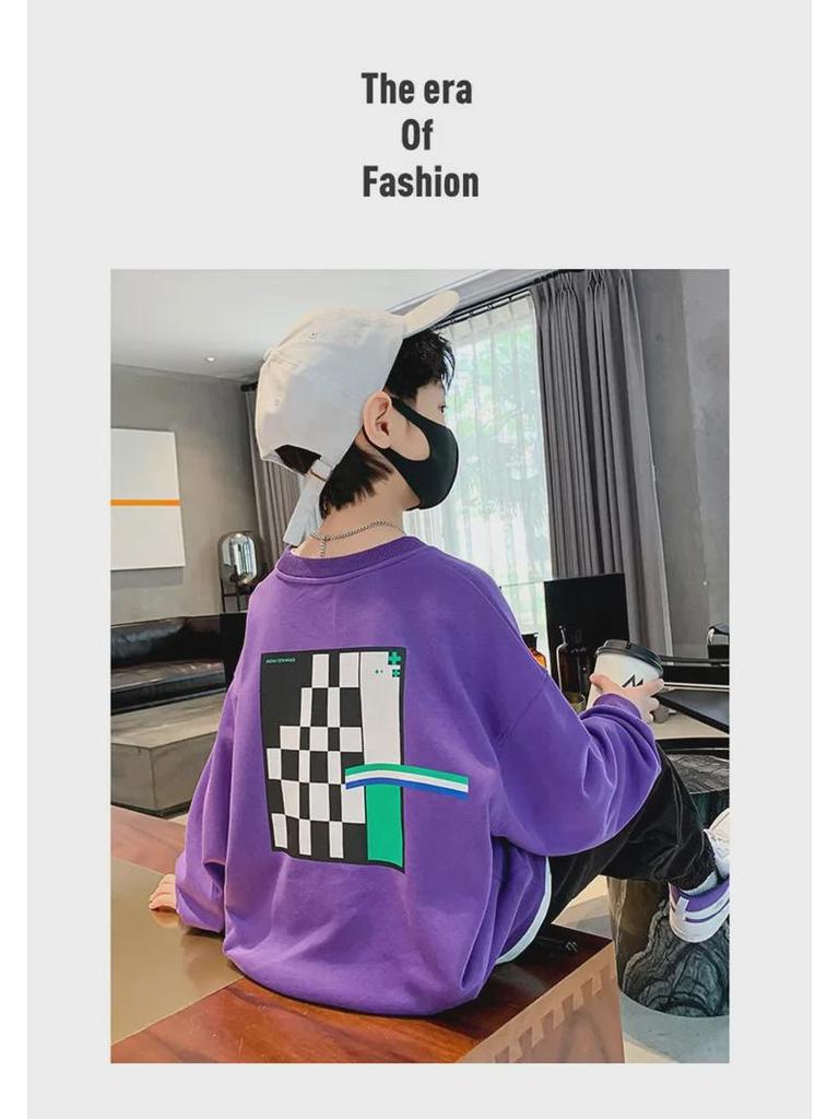 2023 Мальчики Свитшот В Корейском Стиле Круглый Вырез - Весенний и Осенний Принт Пуловер Для Детей