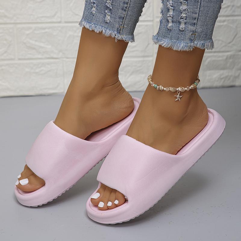 2024 легкие тапочки на платформе женские супер мягкие нескользящие пляжные шлепанцы женские удобные парные домашние тапочки для душа