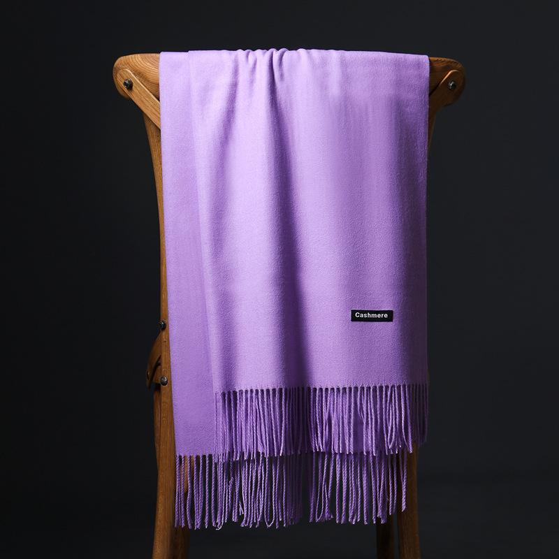 Spring And Autumn Winter New Scarf Women'S Tassel Imitation Cashmere Versatile Solid Color Scarf Dual Purpose Student Long Style Thickened