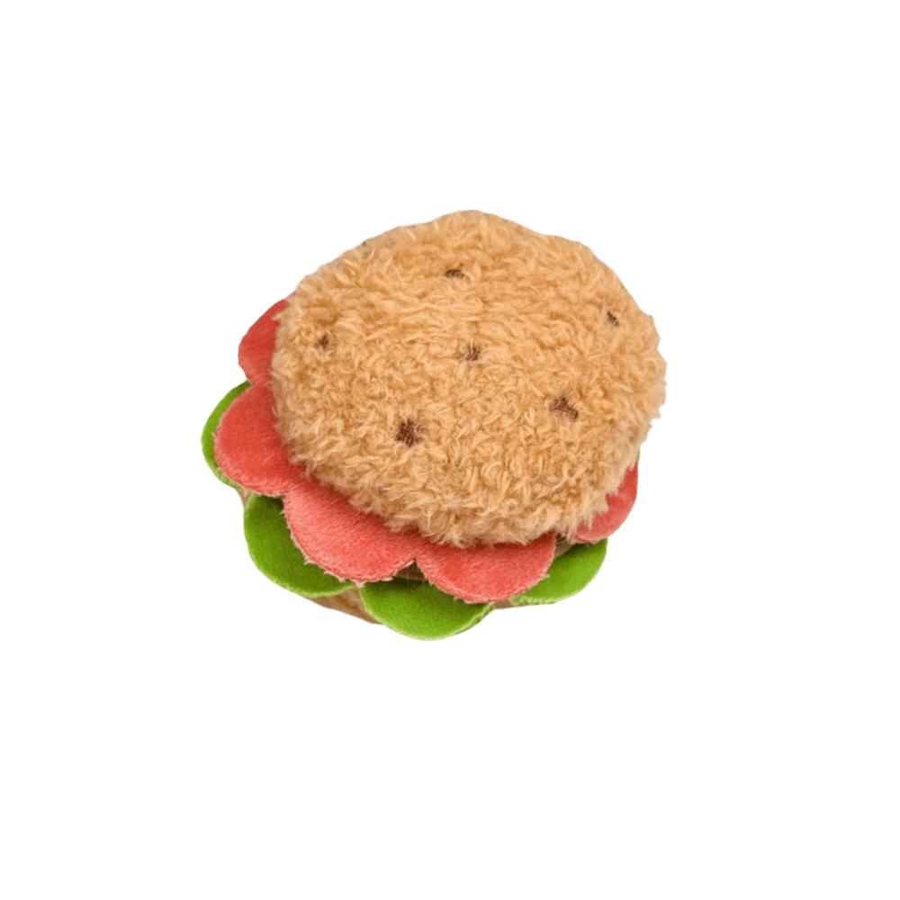 2pcs Kawaii Design Hamburger Keyring Plush Material Sandwich Keyring Cake Keyring Pendant Decor