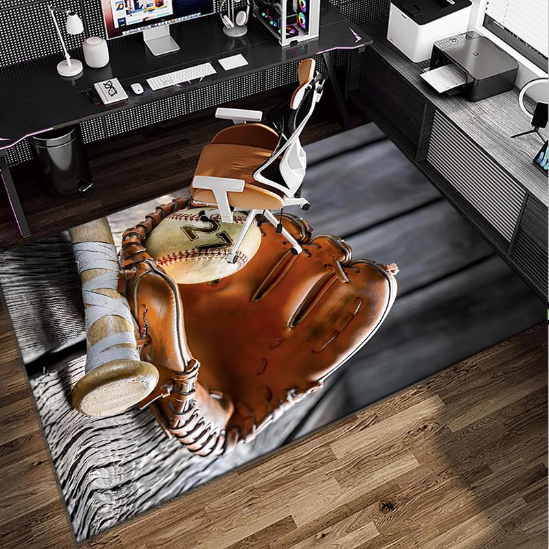 Baseball Passion And Heritage Office Rug Chair Mat, Game Carpet, Suitable for Front Door, Bedroom, Living Room, Desk, Holiday Gift