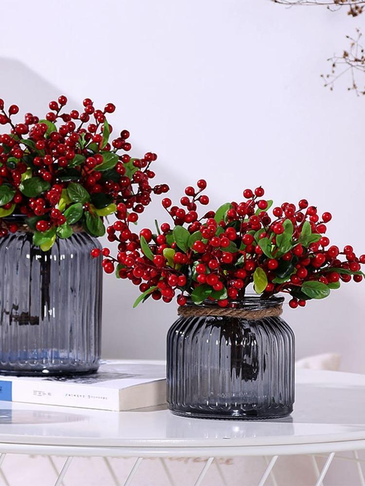 6 шт. пластиковые искусственные ягоды черники искусственные цветы черники для дома, свадьбы, офиса, вечеринки, декор