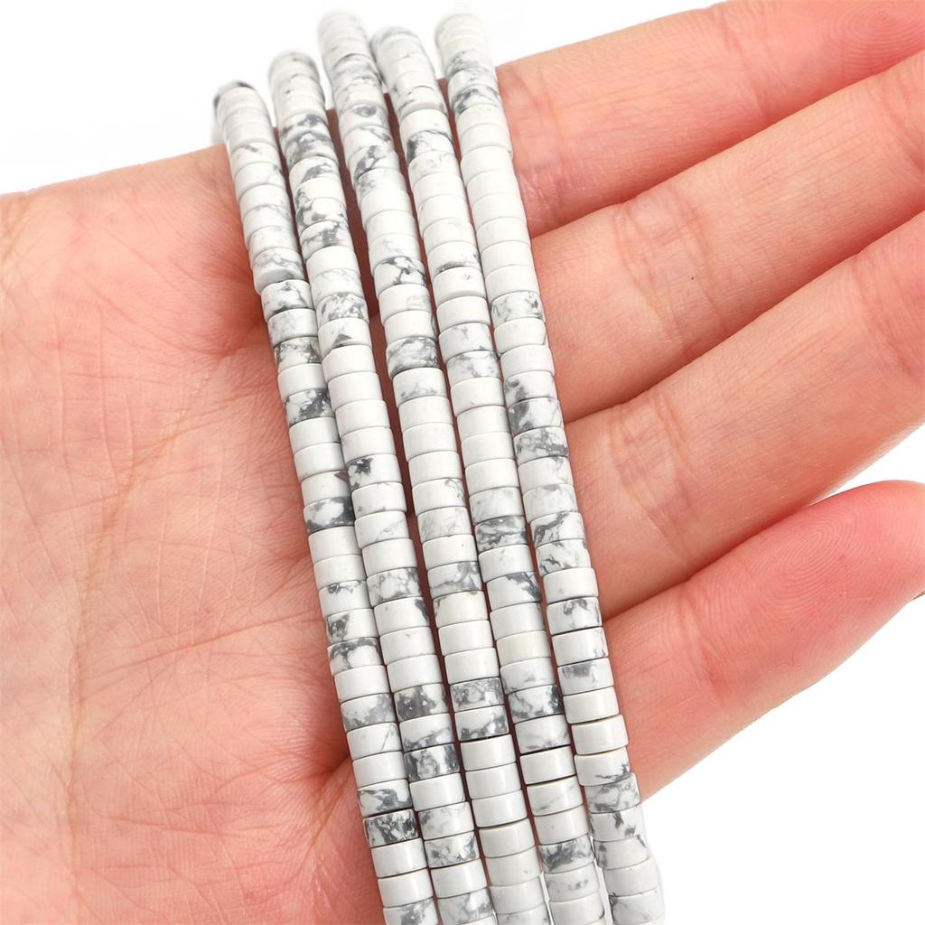 Разноцветные плоские круглые бусины-разделители из натурального камня для изготовления ювелирных изделий