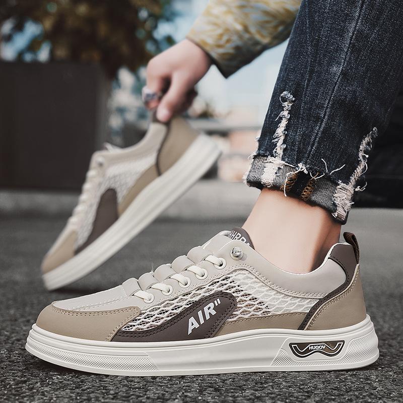 New Four-season Wearable Men's Shoes Sports Board Shoes Fashionable Flat Heel Color Matching Versatile Daily Comfortable Breathable Men's Trendy Shoes