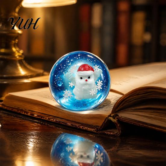 Squeeze Ball Sensory Toy Christmas Clear Stress Toy, Anxiety Relief with Santa Reindeer Desktop Fidget Toys Tree Snowflake Figure, Soft Party