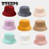 Elegant Faux Fur Bucket Hat Solid Color Breathable Basin Hats Thick Coldproof Warm Fisherman Cap for Women Autumn & Winter