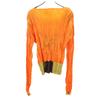 ISSEY MIYAKE Женские топы с длинным рукавом, квадратным вырезом и плиссированным кроем, оранжевые, б/у
