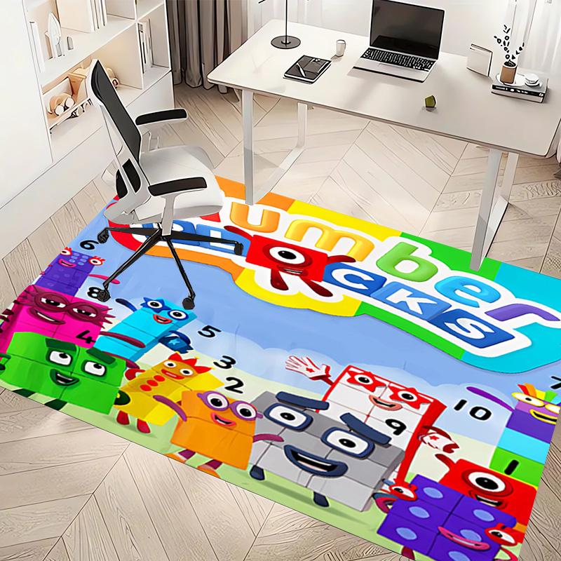 1pc Numberblocks Print Area Rug - Soft, Washable Non-Slip Indoor Mat, Living Room, Home Office Decorative Rug,Office Decorative
