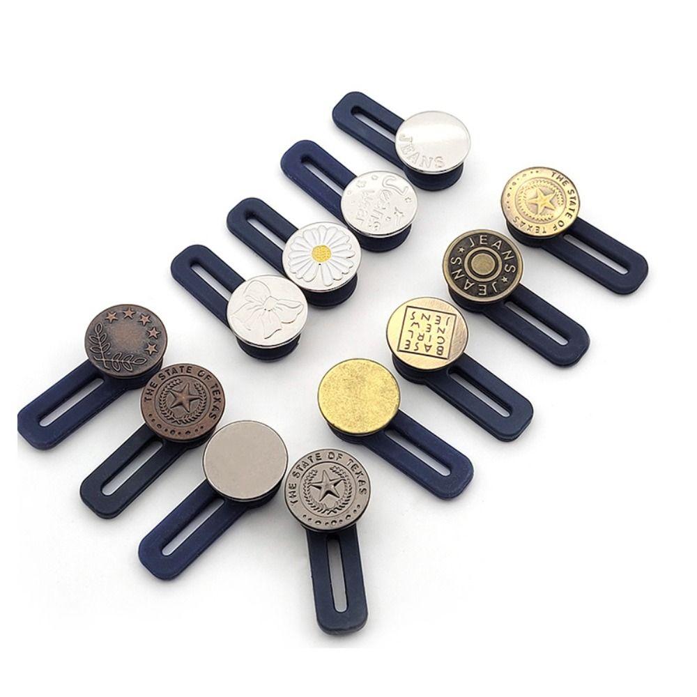 6Pcs Adjustable Pants Extender Sewing Accessories Jeans Waist Button Portable Sewing Buttons Unisex